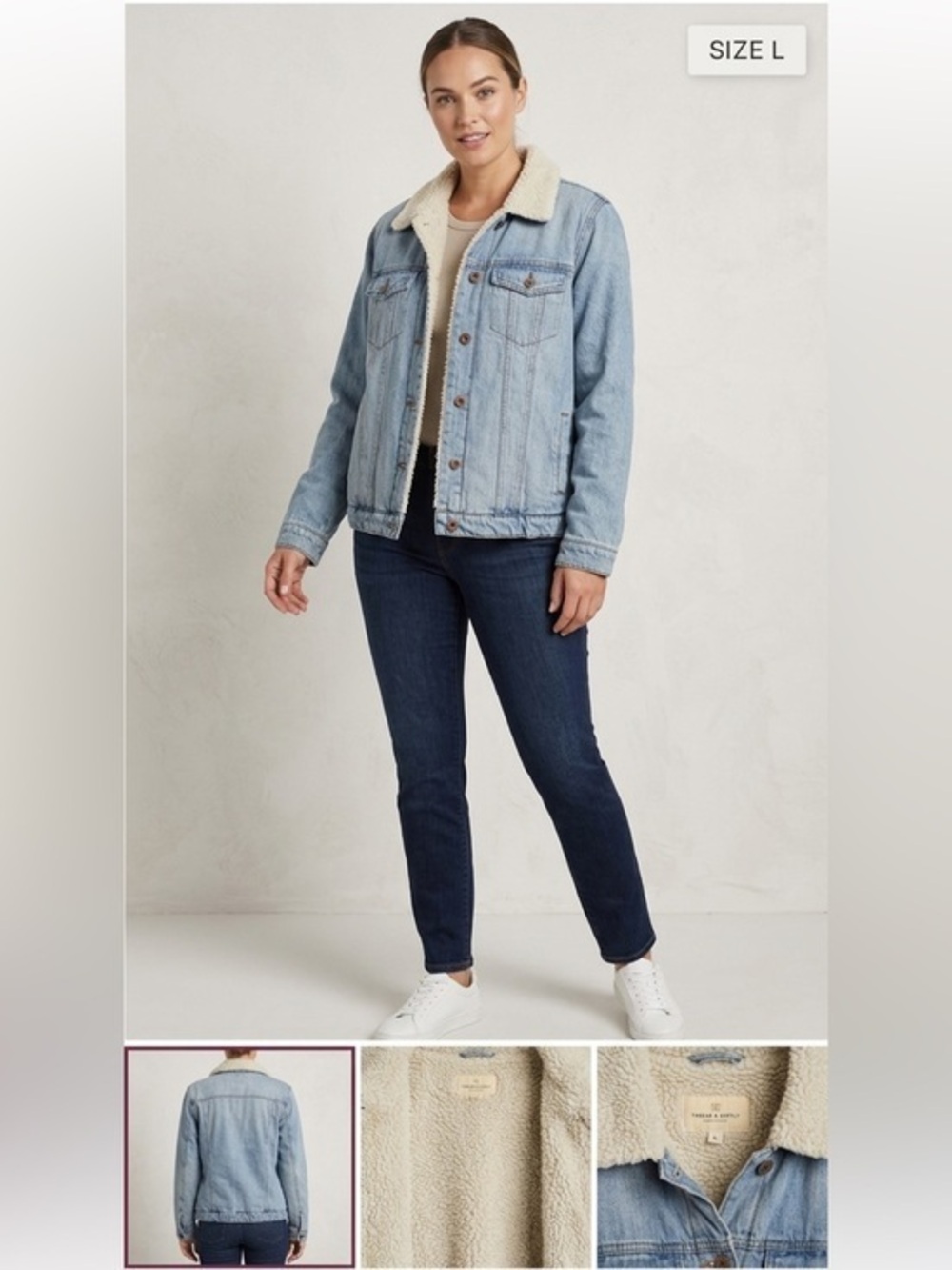 Thread & Supply Denim Jacket with Sherpa Collar